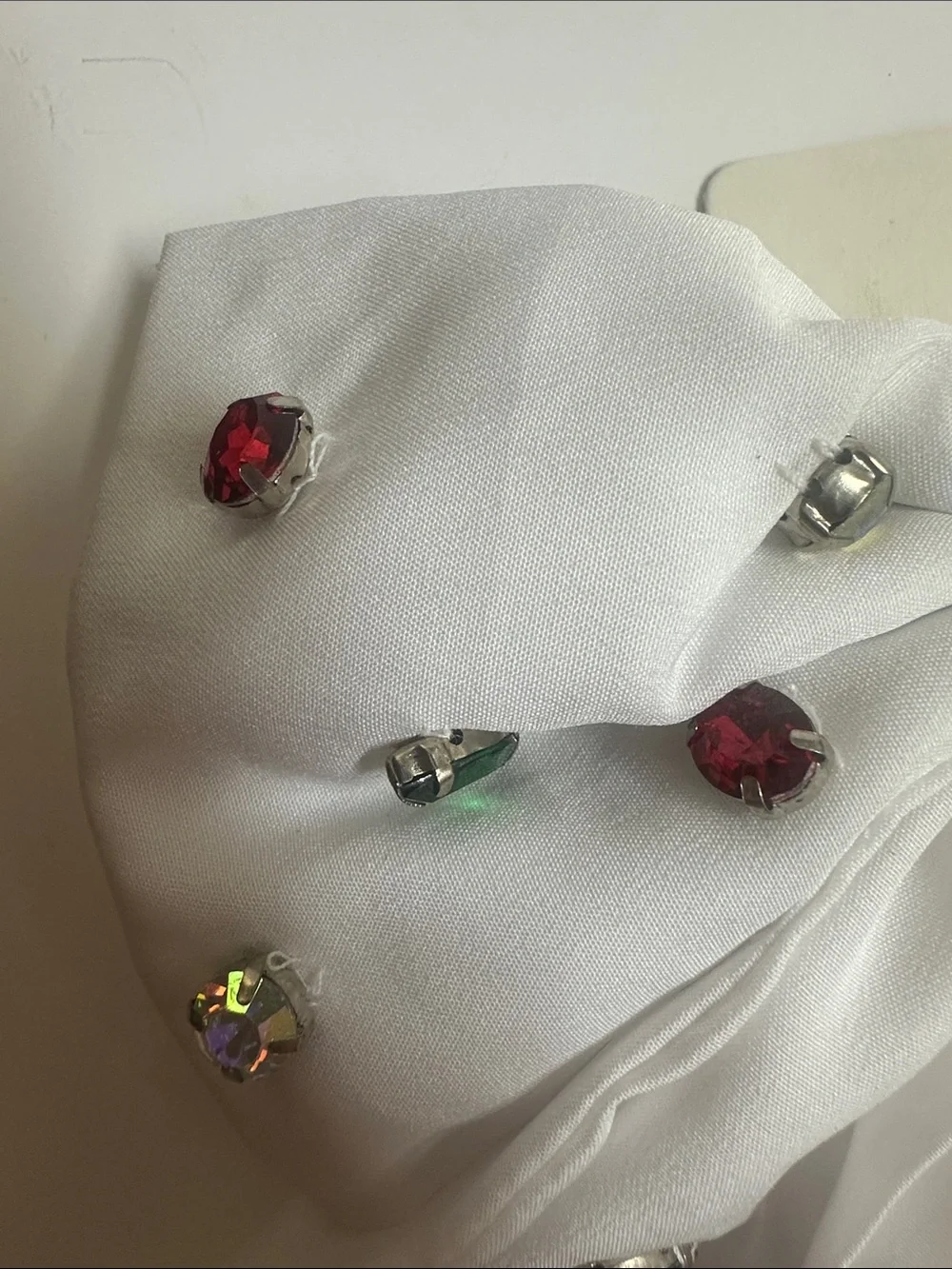 Holiday Santa Bow Hair Accessory - White with Multicolor Embellishments
